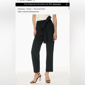 Aritzia Tie Up Front High Waisted Pants